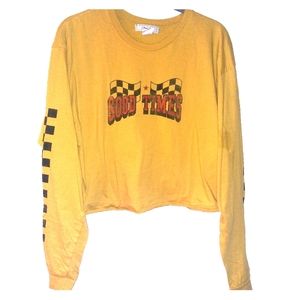 Mustard long sleeve crop top